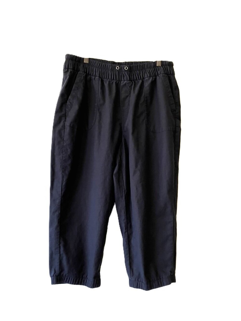 Lane Bryant Black Cropped Capri Pants Elastic Waist Size 14/16